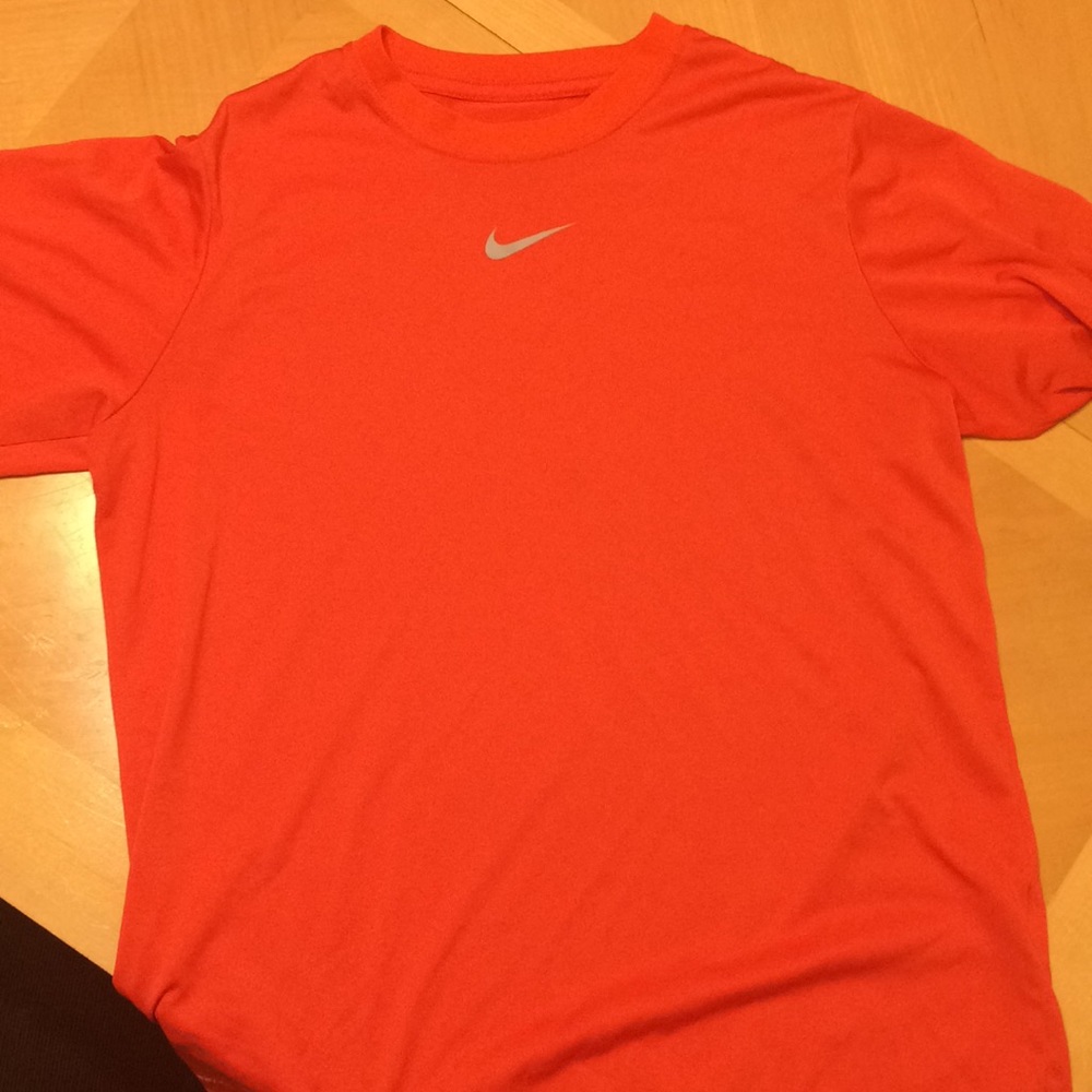 Orange dri-fit Nike shirt